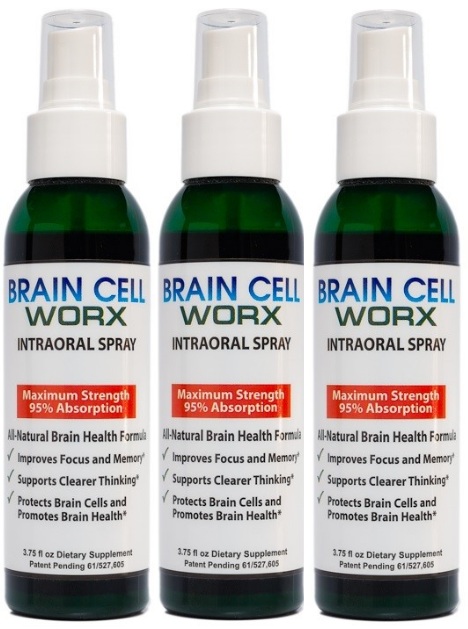 3 PACK DEAL - SAVINGS - Brain Cell Worx - Improves Memory, Pure